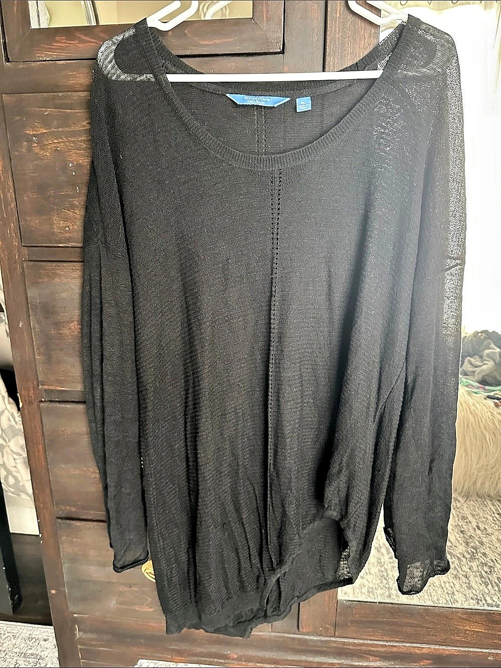 Simply Vera Wang Women's Black Knit Sweater Size XL Like New